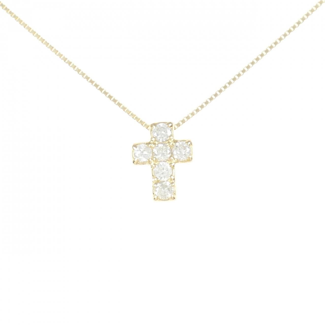 K18YG cross Diamond necklace 0.50CT