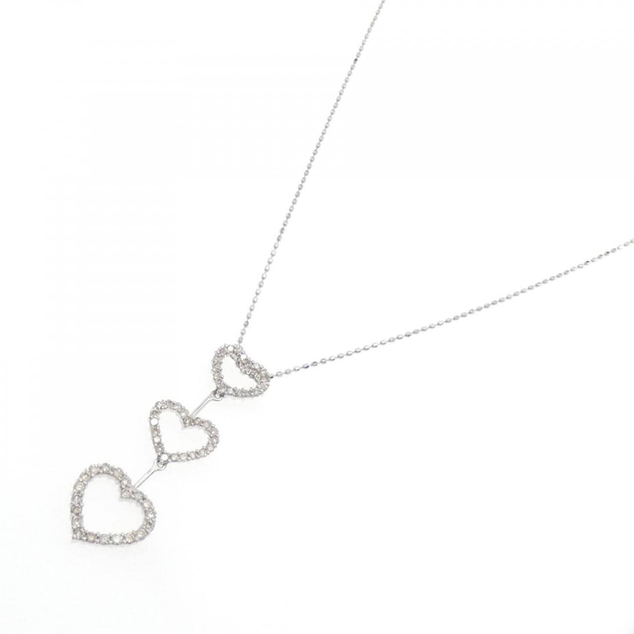 K18WG Heart Diamond Necklace 0.57CT