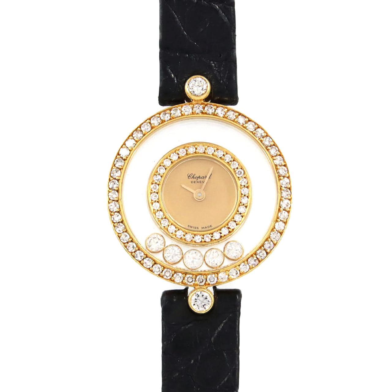 【ノーメンテナンス特価】ショパール ハッピーダイヤモンド YG/2D･5P 203957-0001 YG クォーツ