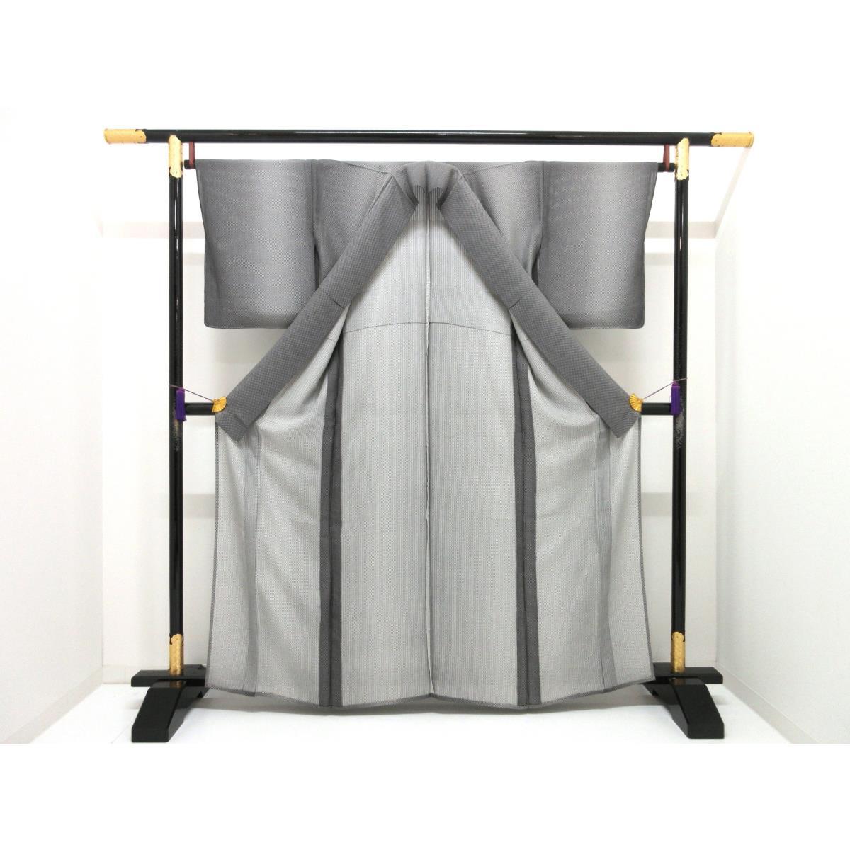 【未使用品】単衣　竪絽織小紋