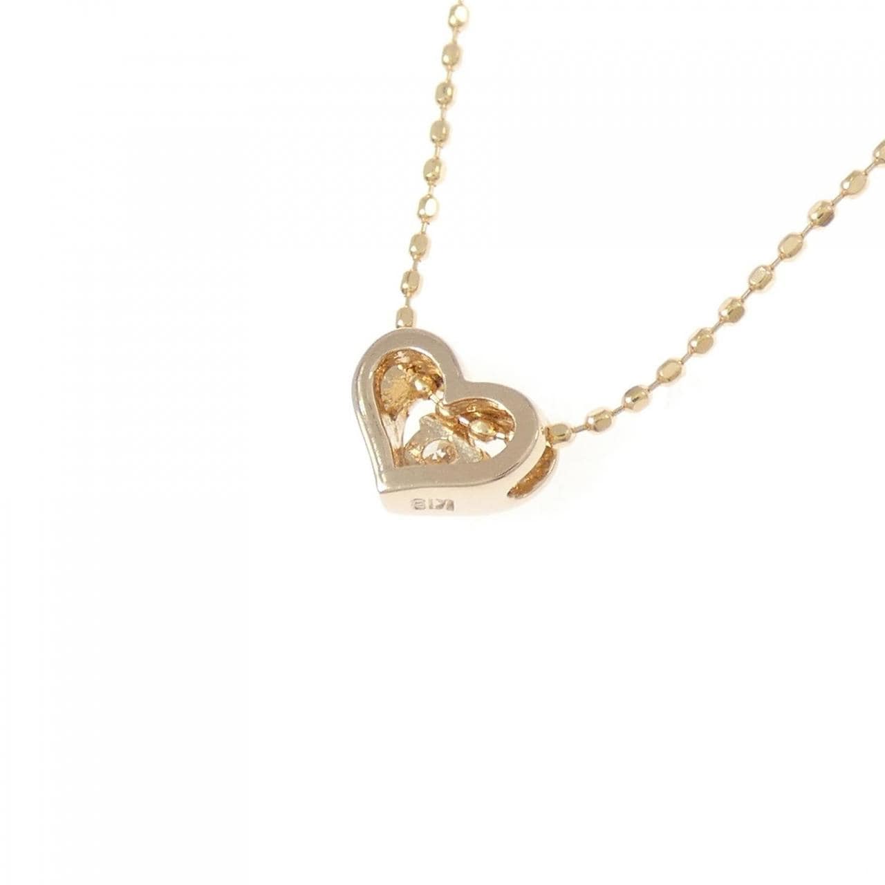 K18PG ハート ダイヤモンド ネックレス 0.05CT