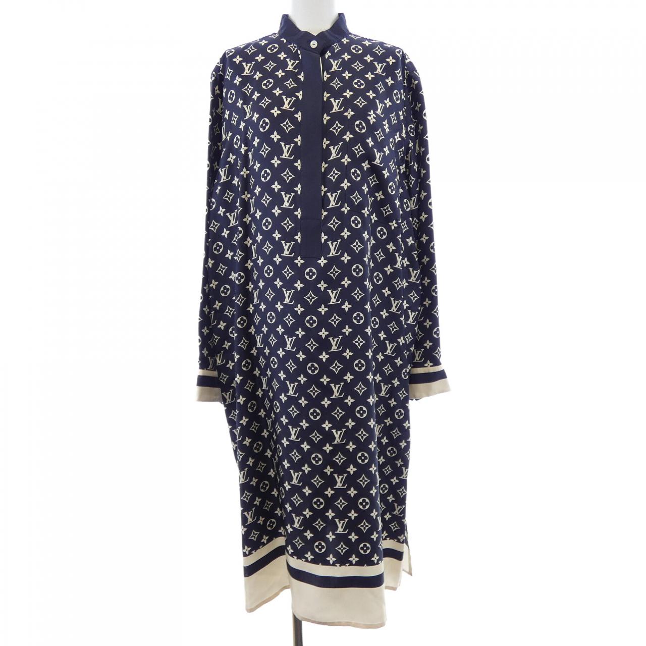 ルイヴィトン LOUIS VUITTON ストライプアクセントモノグラムシャツドレス FODR48TR0 ワンピース