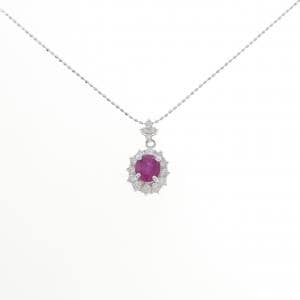 K18WG ルビー ネックレス 1.27CT