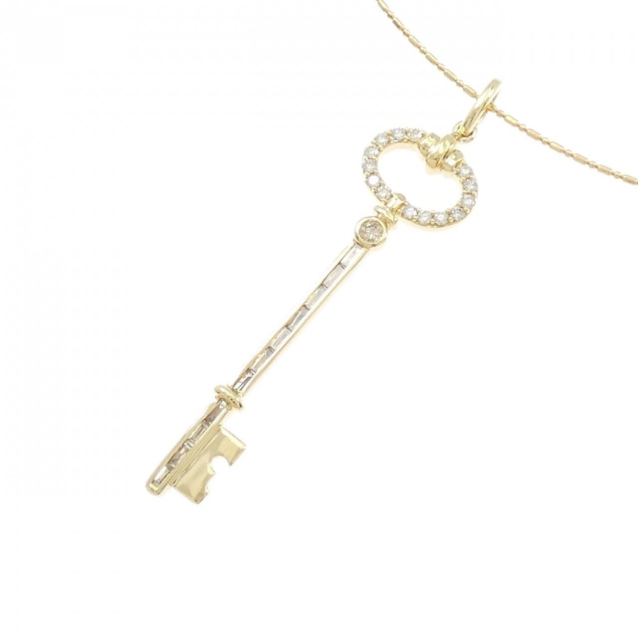 K18YG キー ダイヤモンド ネックレス 0.37CT