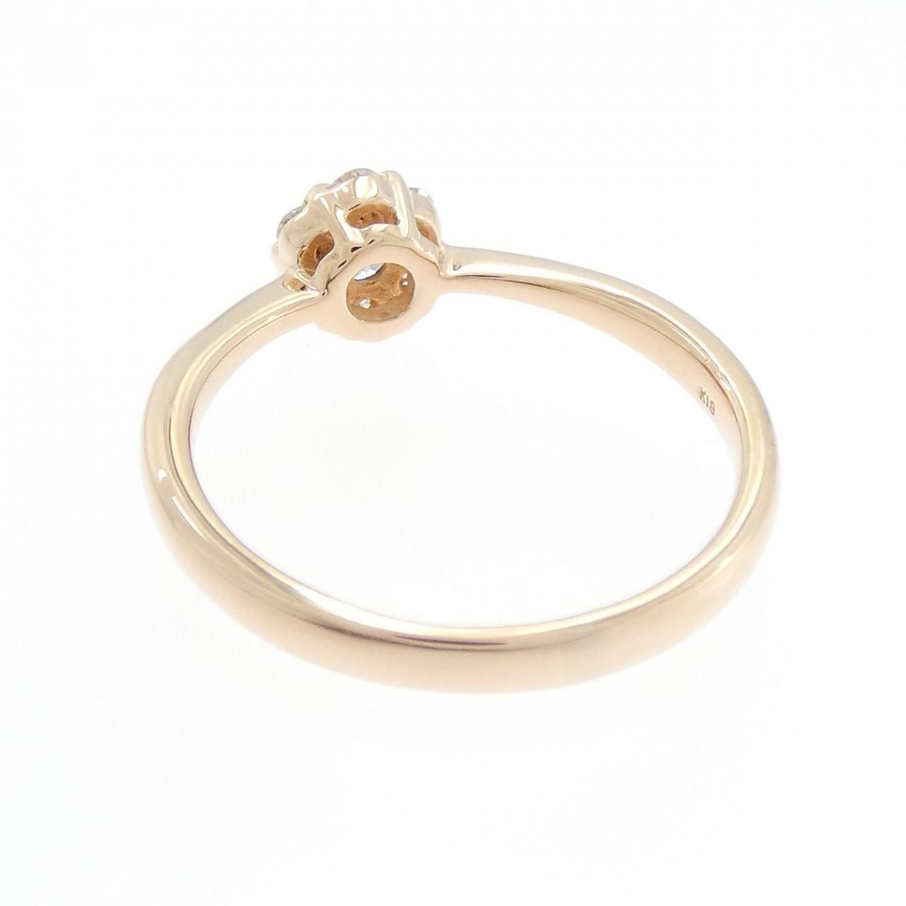 K18PG フラワー ダイヤモンド リング 0.30CT