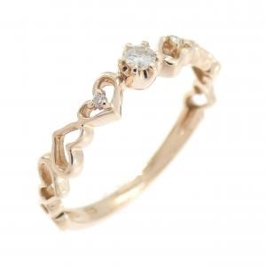 K10PG ハート ダイヤモンド リング