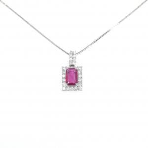 PT900/PT850 ルビー ネックレス 0.952CT