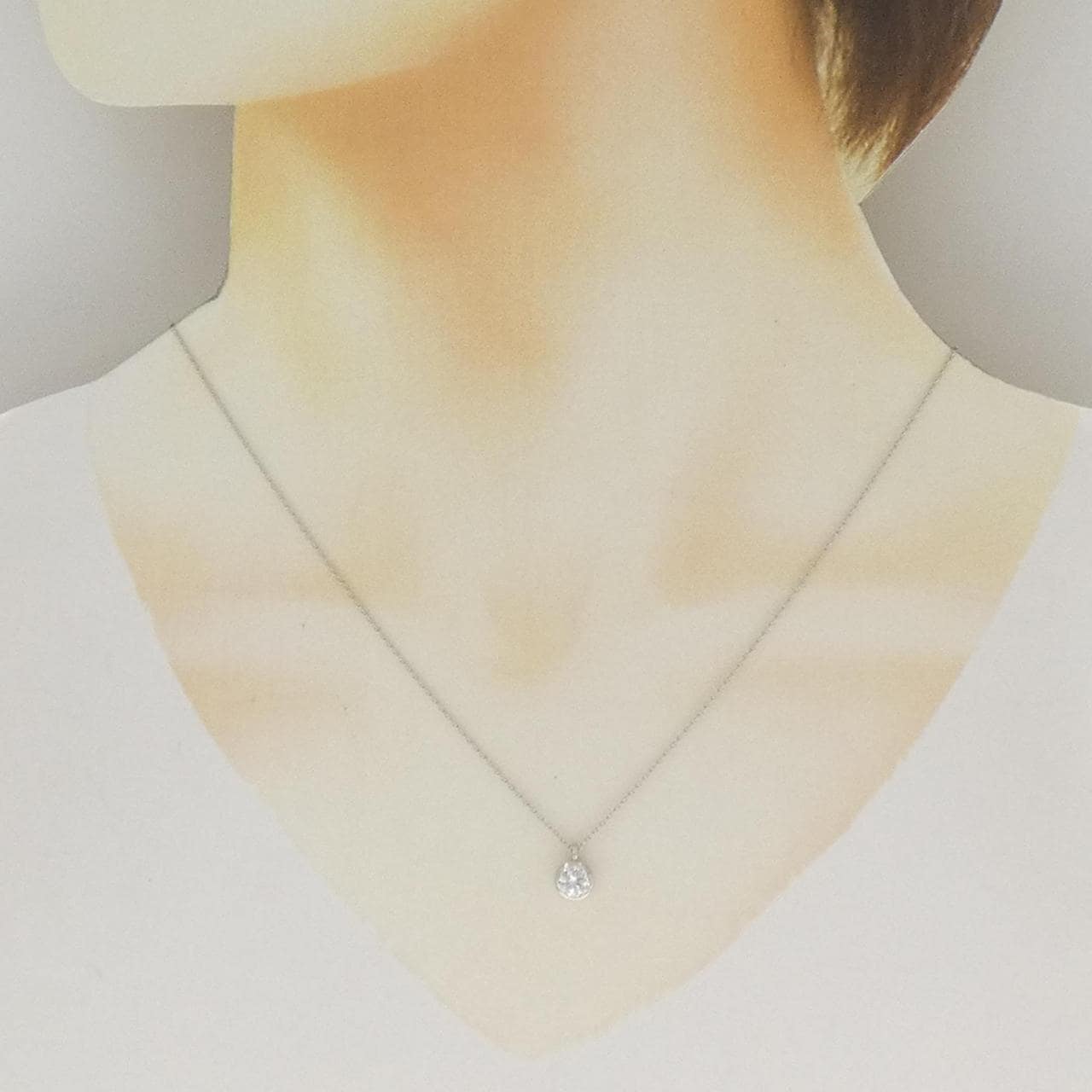 PT900/PT850 ソリティア ダイヤモンド ネックレス 0.436CT