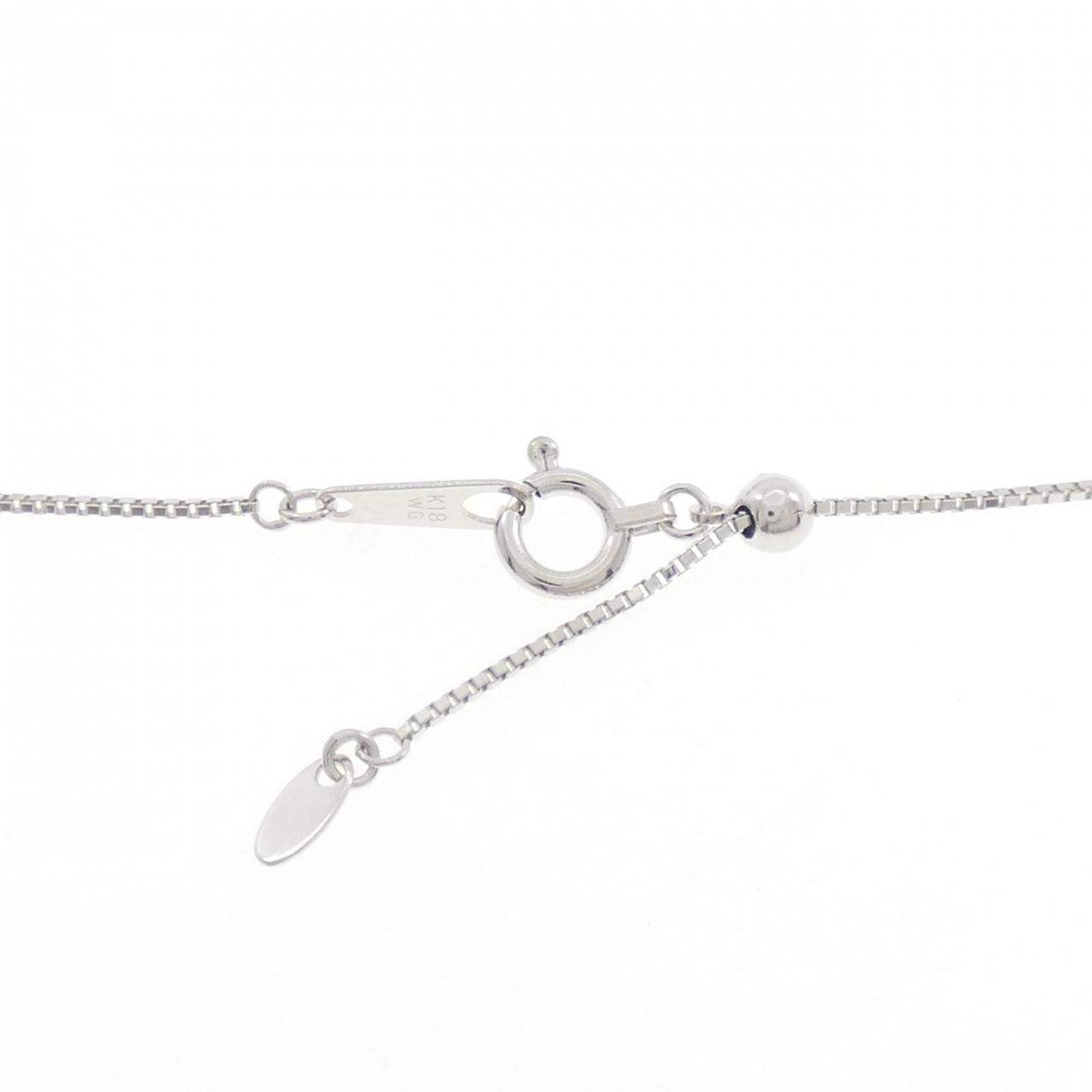 K18WG 合成ルビー ネックレス