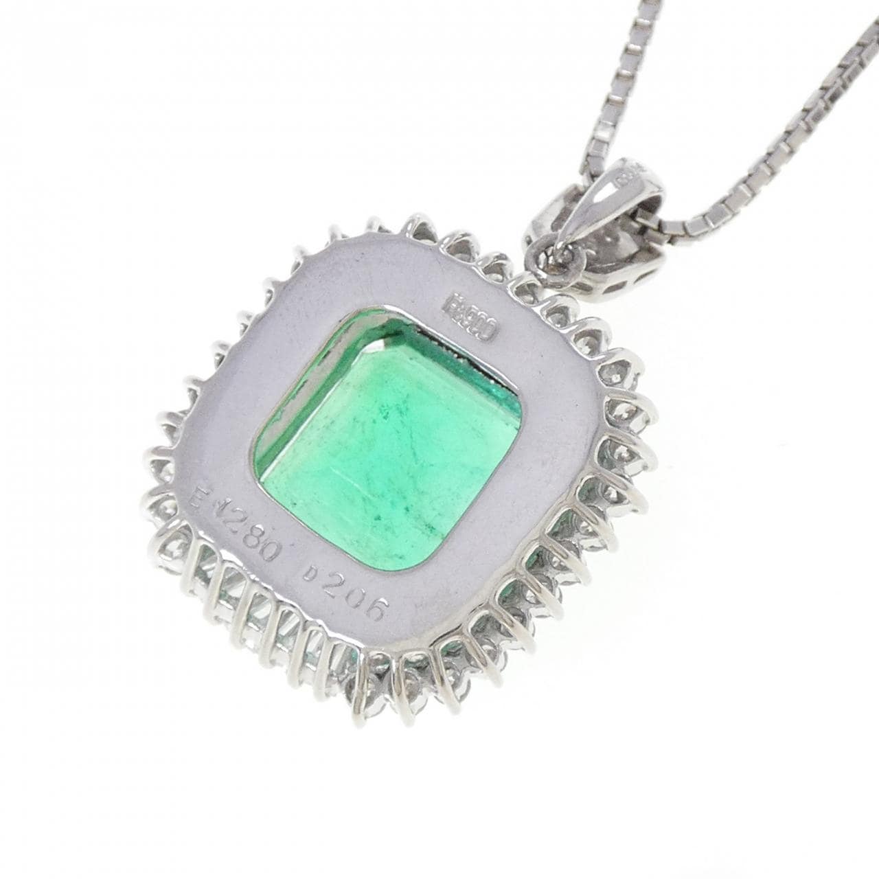 PT900/PT850 エメラルド ネックレス 12.80CT コロンビア産