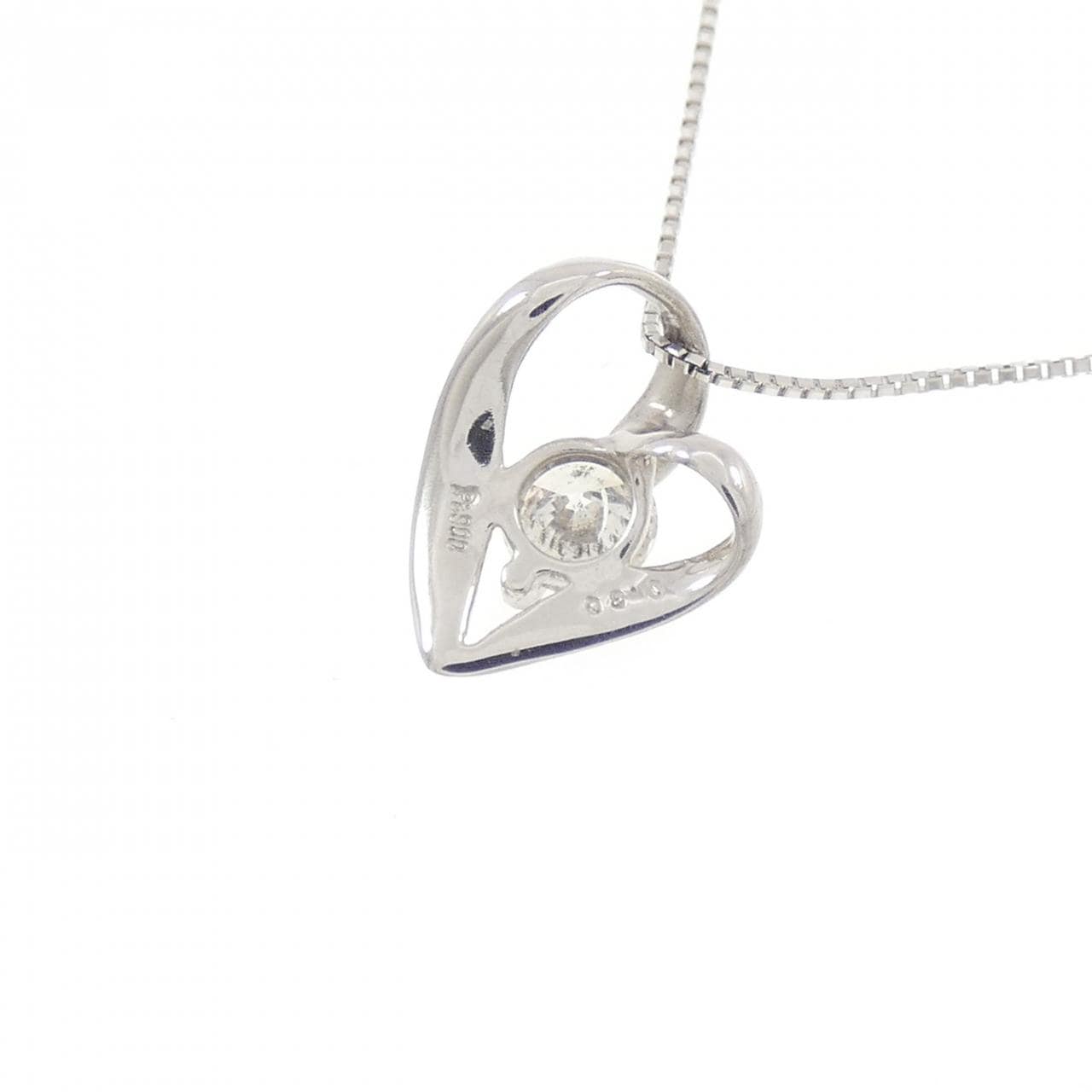 PT900/PT850 ハート ダイヤモンド ネックレス 0.30CT