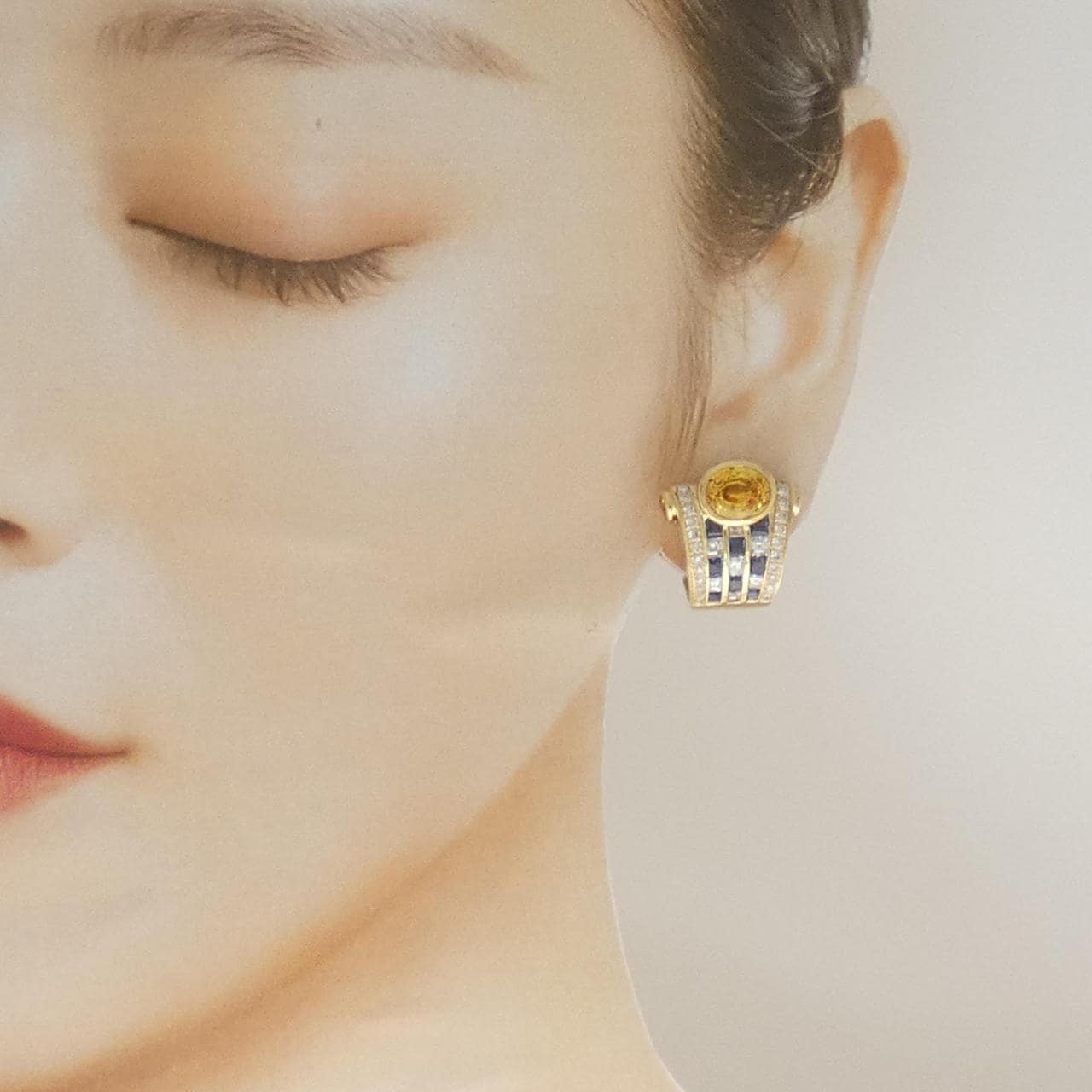 750YG サファイヤ ピアス