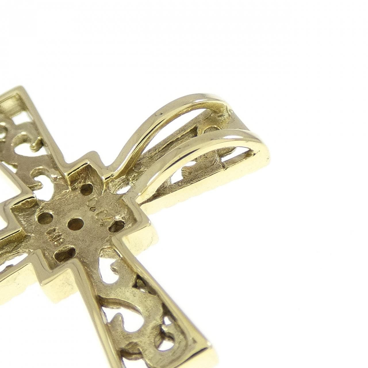 K18YG クロス ダイヤモンド ペンダント 0.04CT