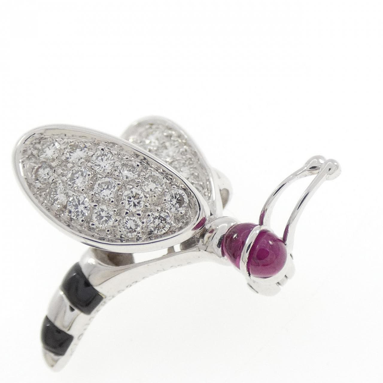 K18WG カラーストーン ブローチ