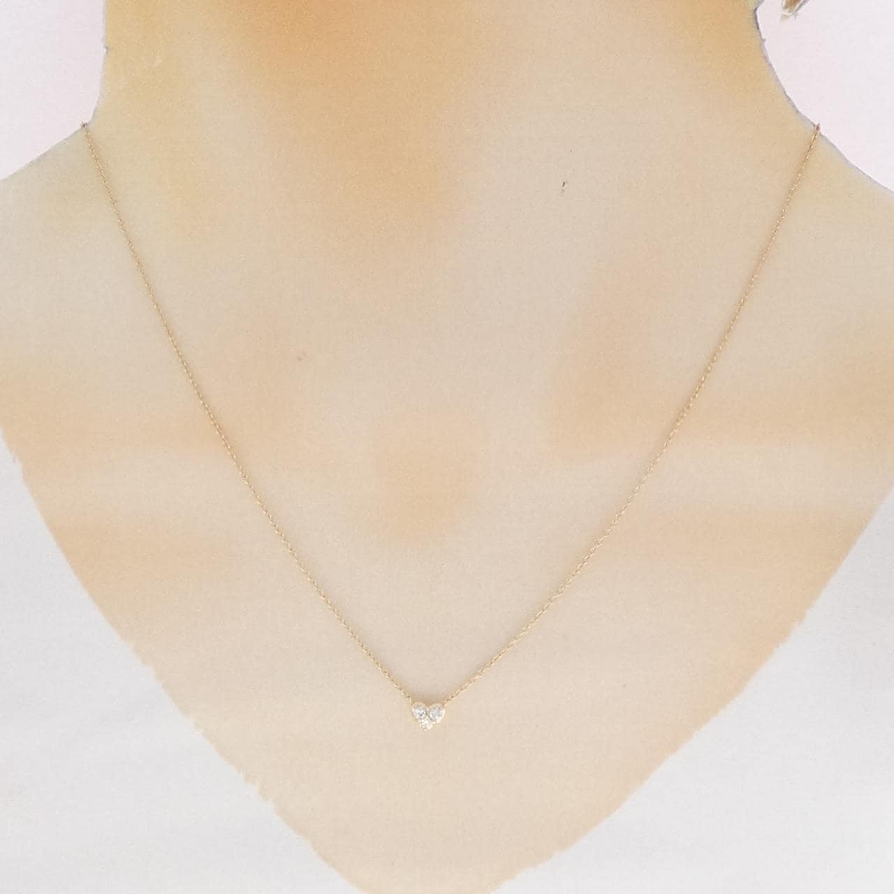 K10YG ハート ダイヤモンド ネックレス 0.09CT