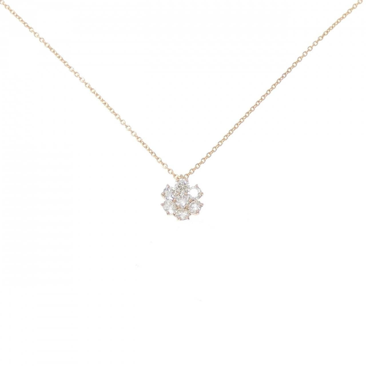 K18PG/K18YG 花形钻石项链 0.50CT