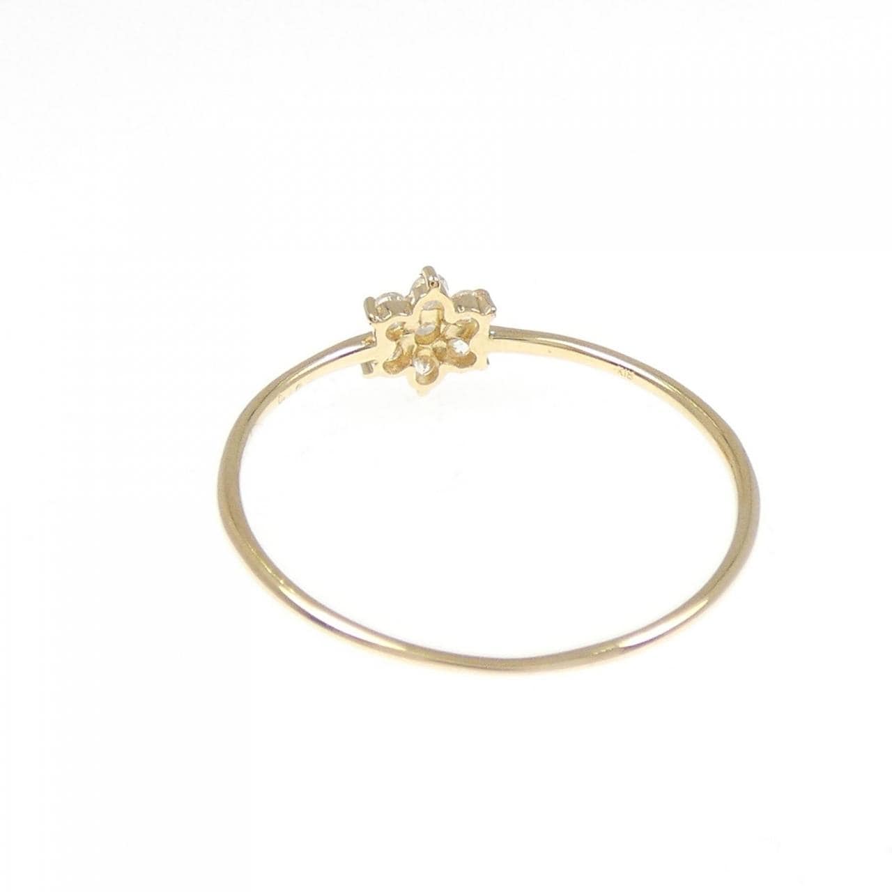 【リメイク】K18YG フラワー ダイヤモンド リング 0.10CT