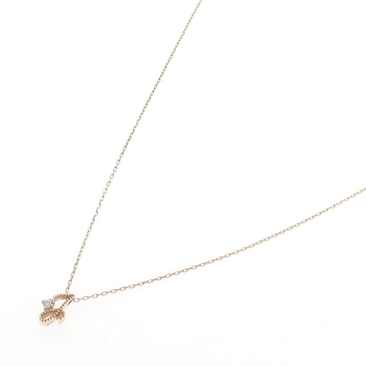 K10PG イニシャルF ダイヤモンド ネックレス 0.01CT