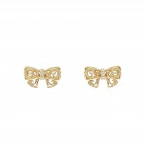 ポンテヴェキオ リボン ダイヤモンド ピアス 0.04CT