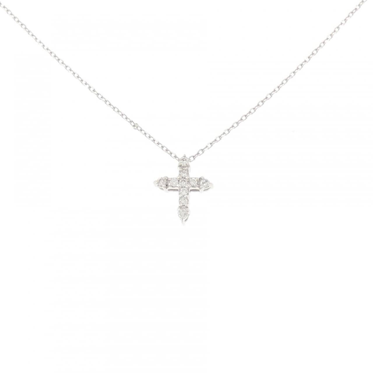 スタージュエリー クロス ダイヤモンド ネックレス 0.08CT