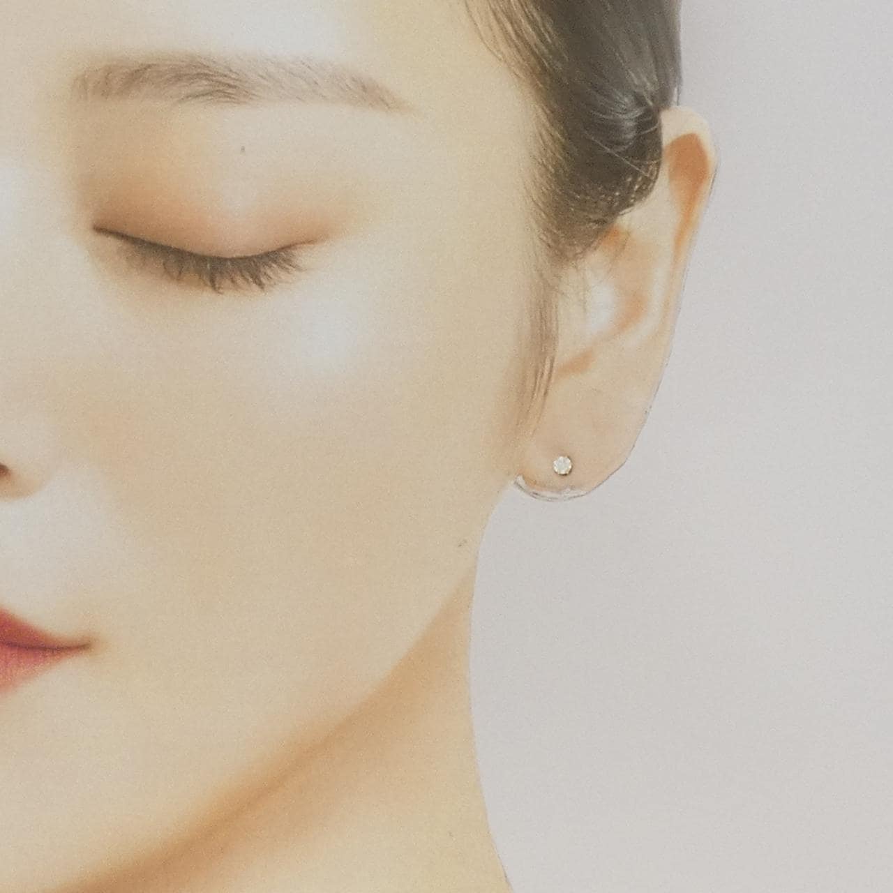 K18YG ソリティア ダイヤモンド ピアス 0.18CT