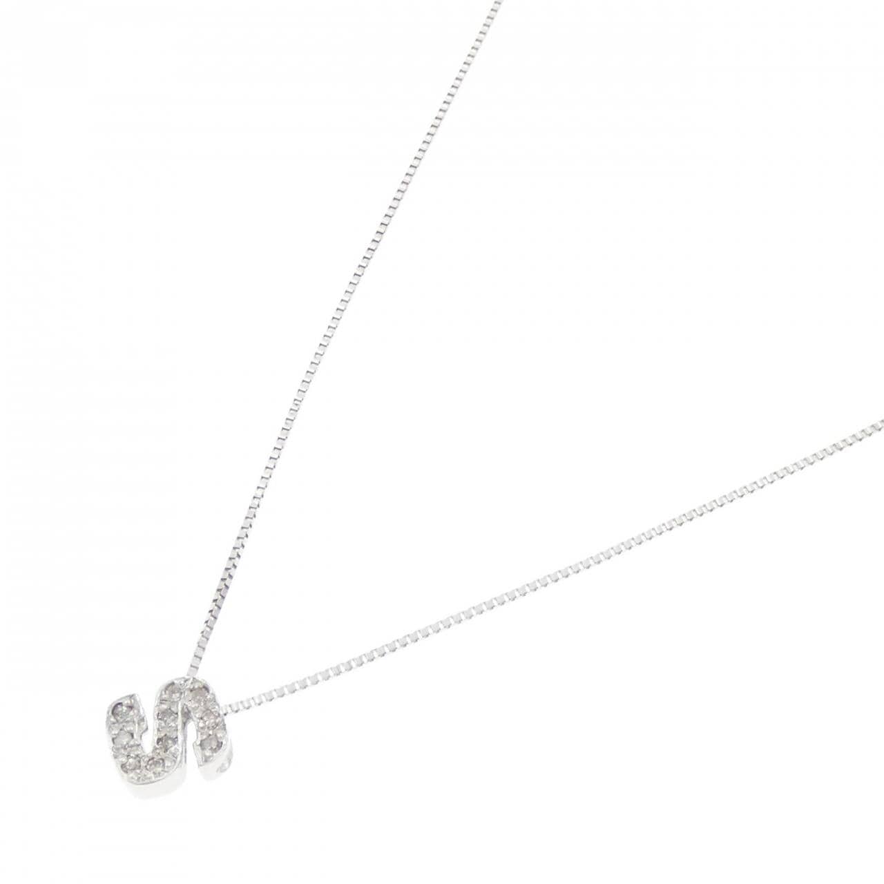 K14WG Initial S Diamond Necklace