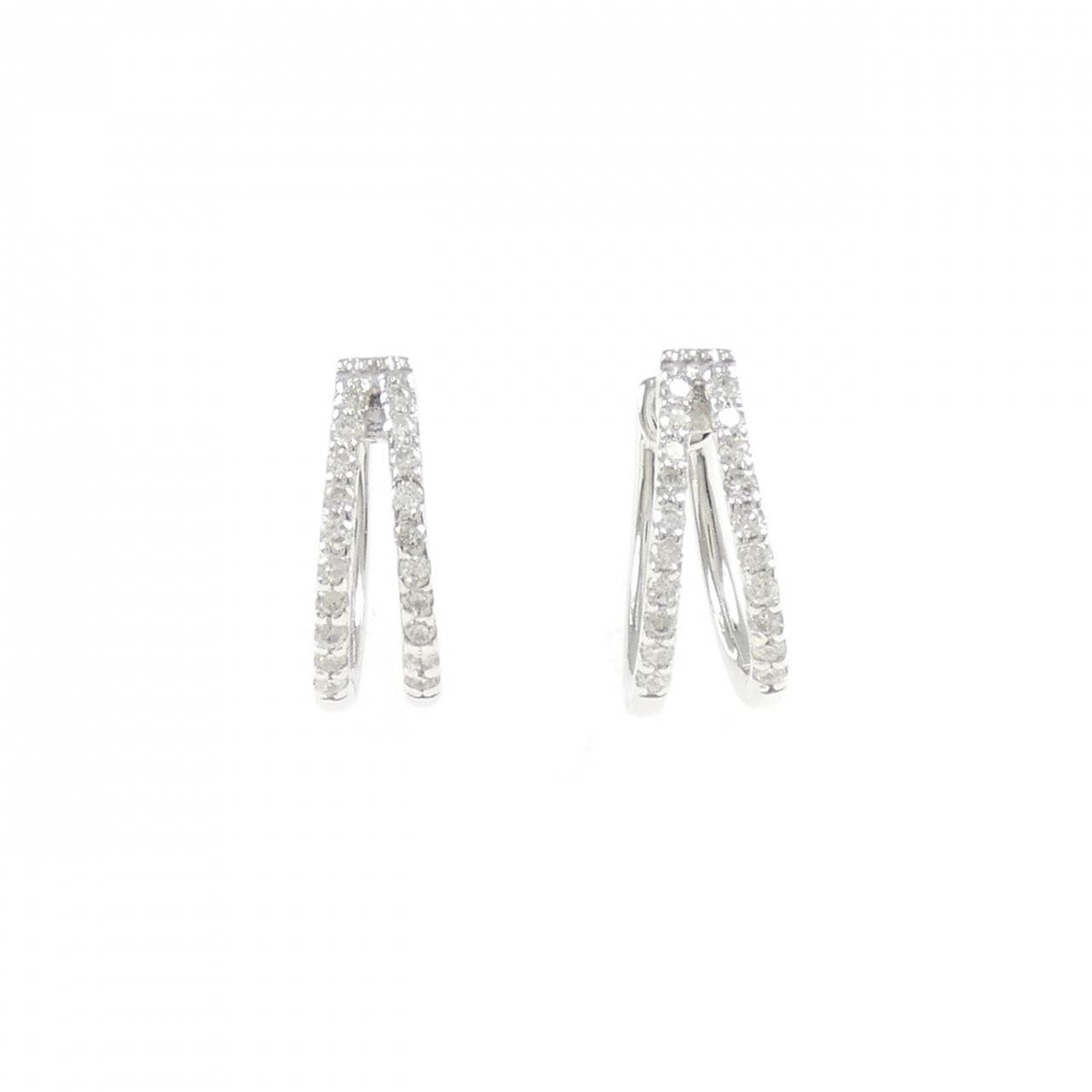 K18WG ダイヤモンド ピアス 0.26CT