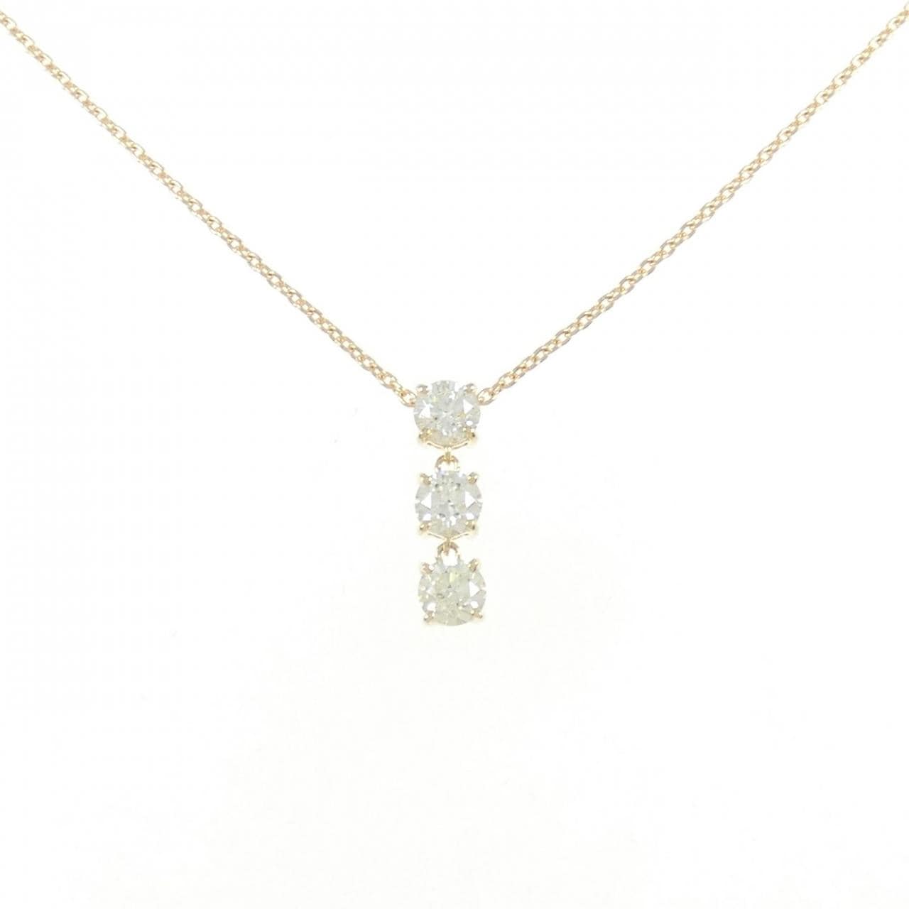 【リメイク】K18YG ダイヤモンド ネックレス 0.317CT 0.312CT 0.324CT VLY SI1 VG-GOOD