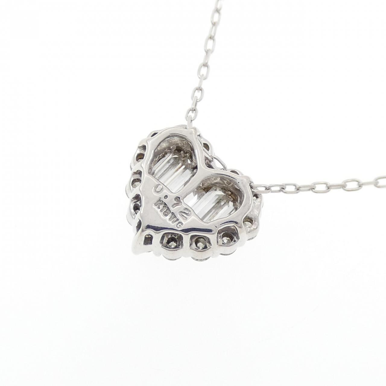 K18WG ハート ダイヤモンド ネックレス 0.72CT