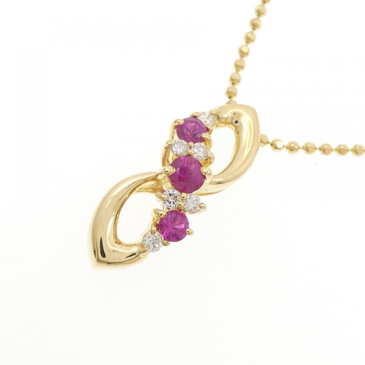K18YG ルビー ネックレス 0.30CT