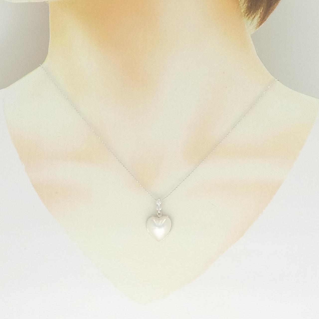 K18WG ハート マベパール ネックレス