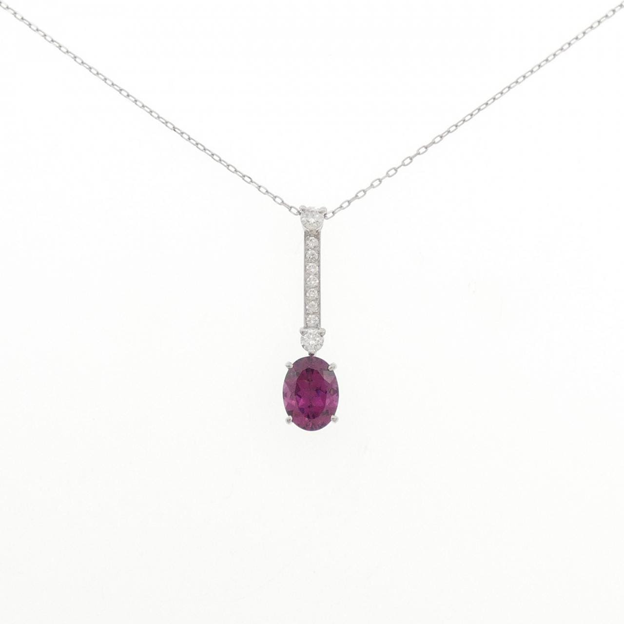 PT900/PT950 ガーネット ネックレス 1.48CT