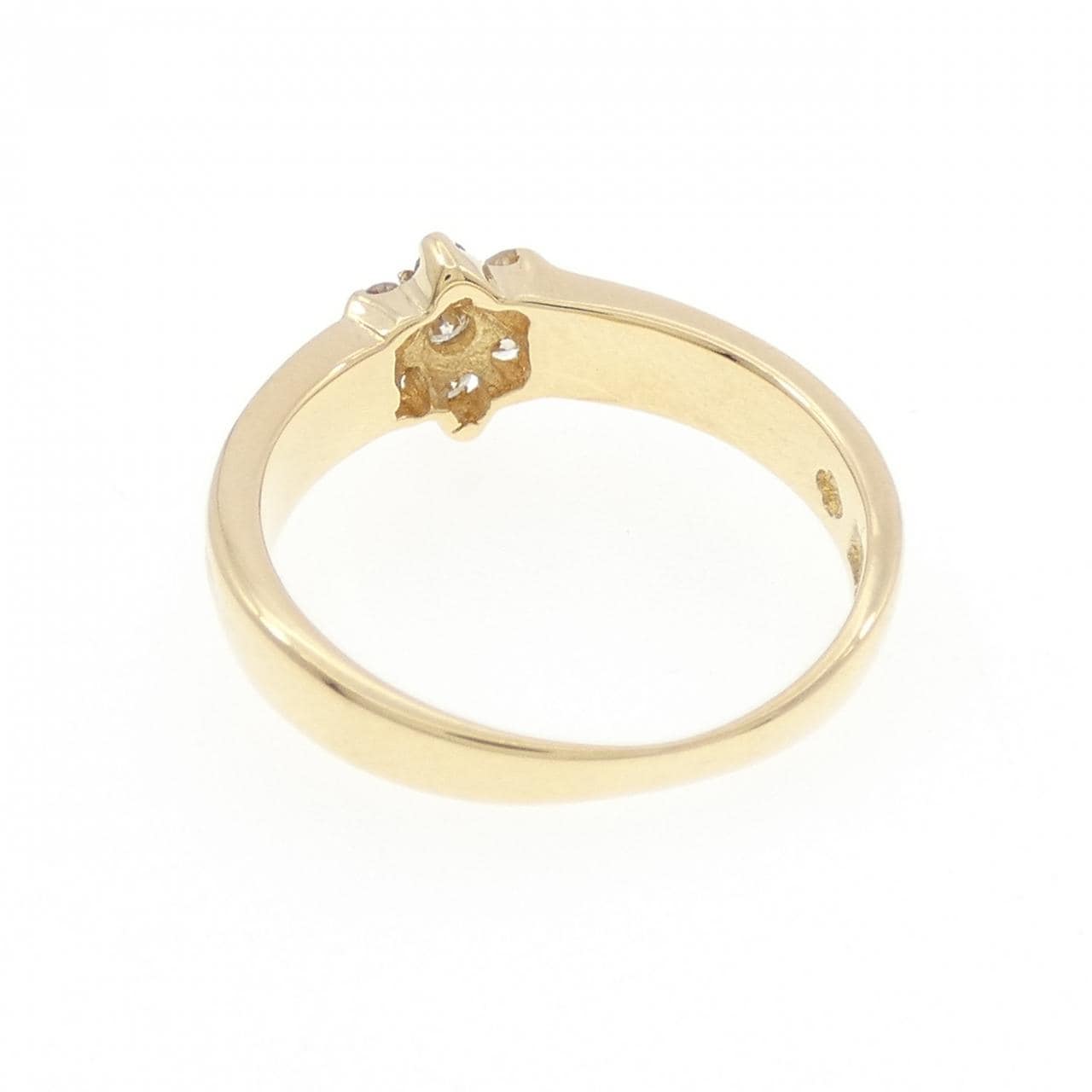 K18YG フラワー ダイヤモンド リング 0.15CT