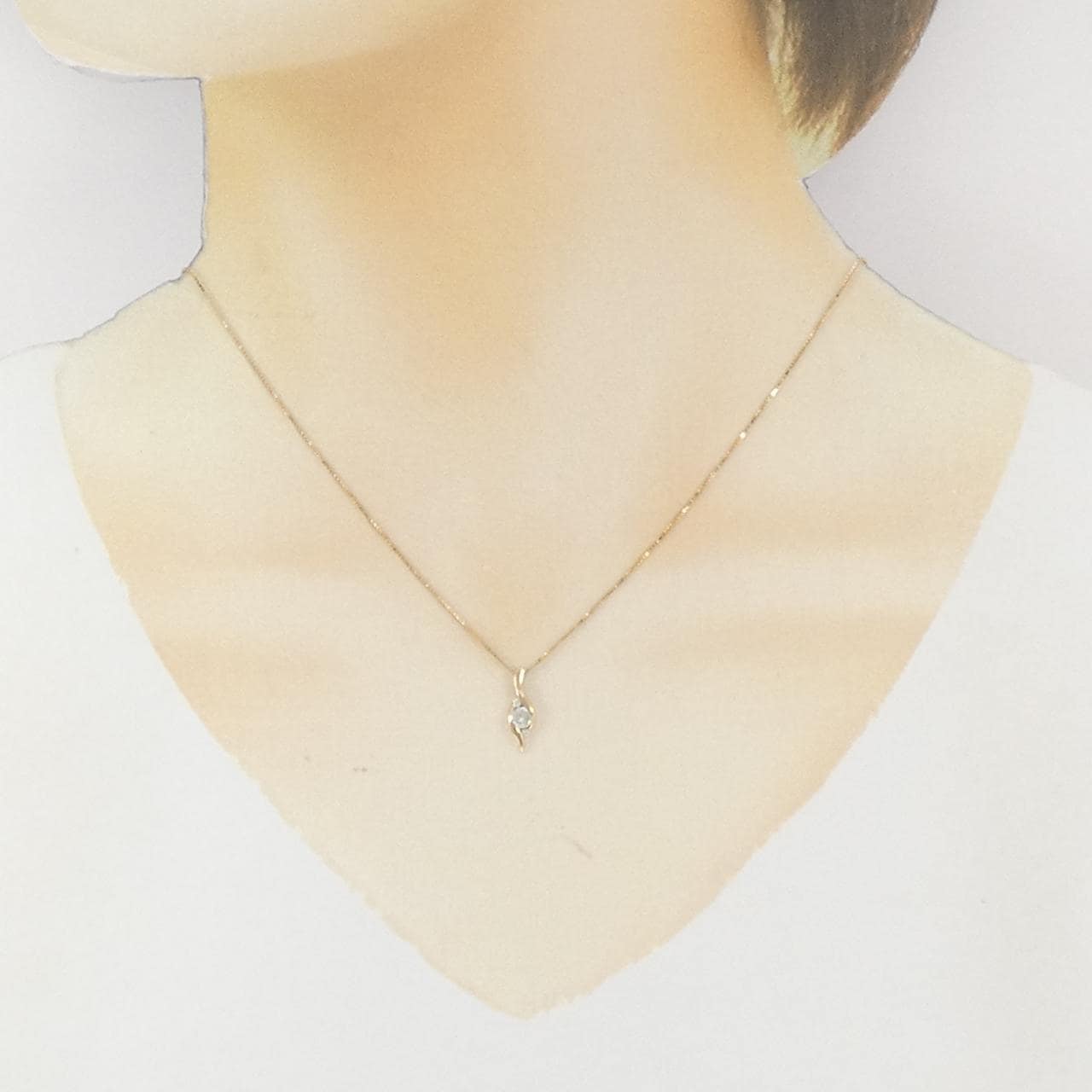 K18PG ダイヤモンド ネックレス 0.16CT