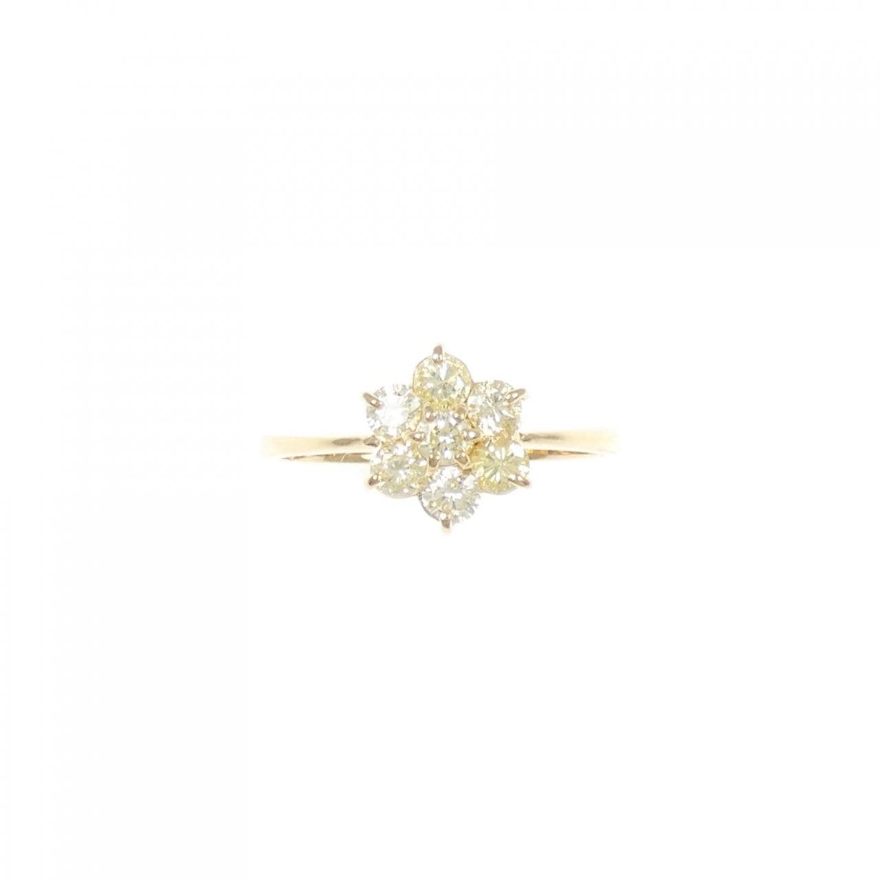 K18YG フラワー ダイヤモンド リング 0.50CT
