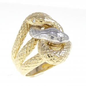 K18YG/PT900 ダイヤモンド リング 0.03CT