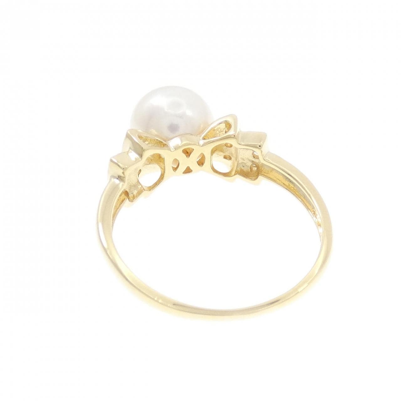 K18YG アコヤパール リング 7.6mm