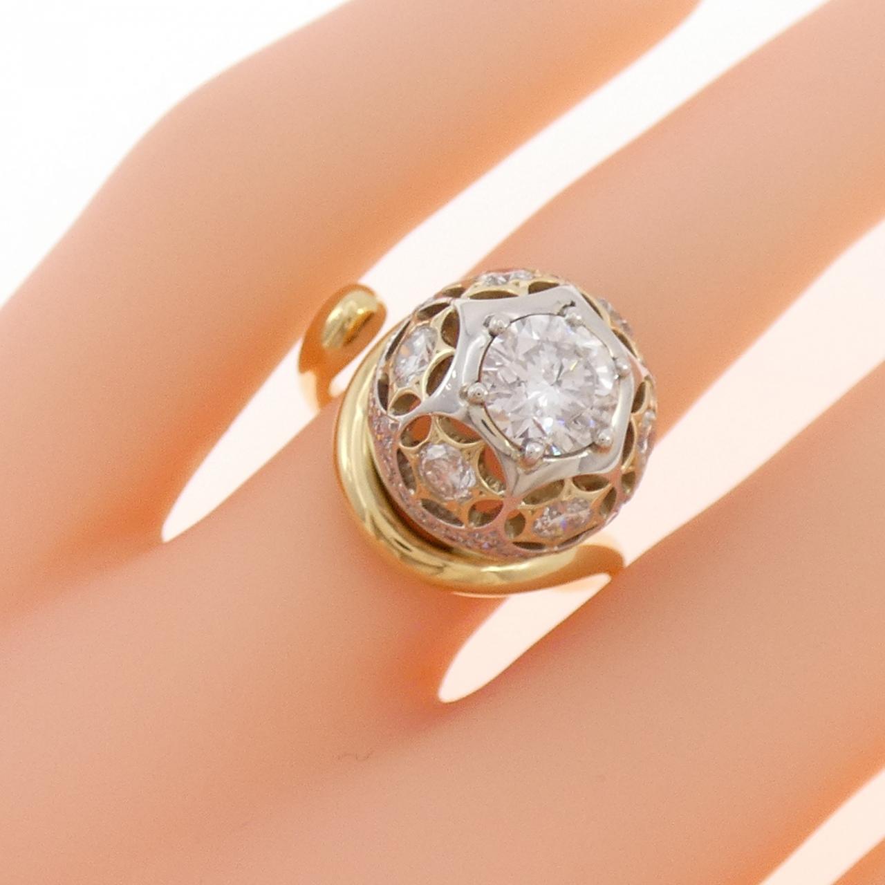 PT900/K18YG Diamond Ring 1.017CT