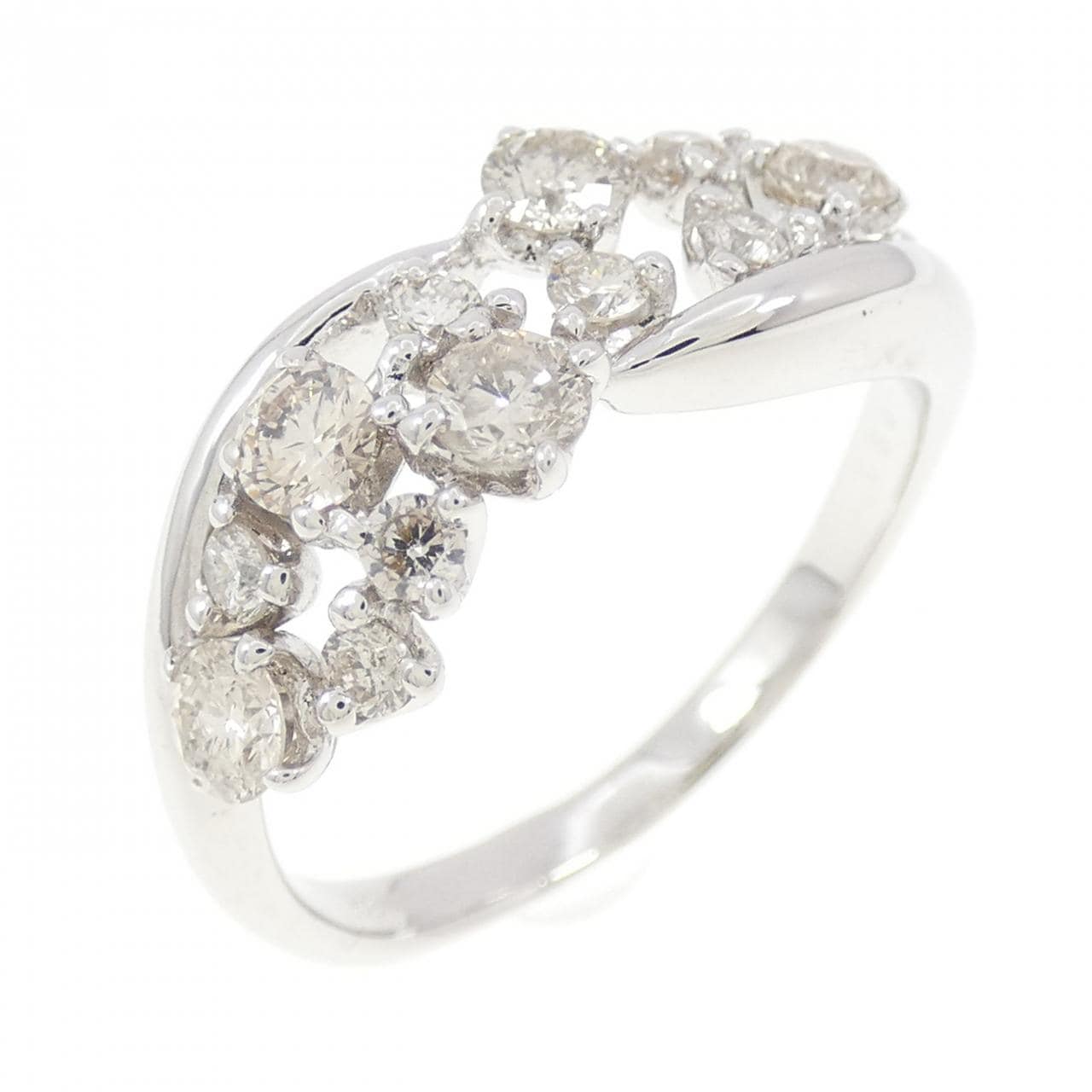 K18WG ダイヤモンド リング 0.85CT