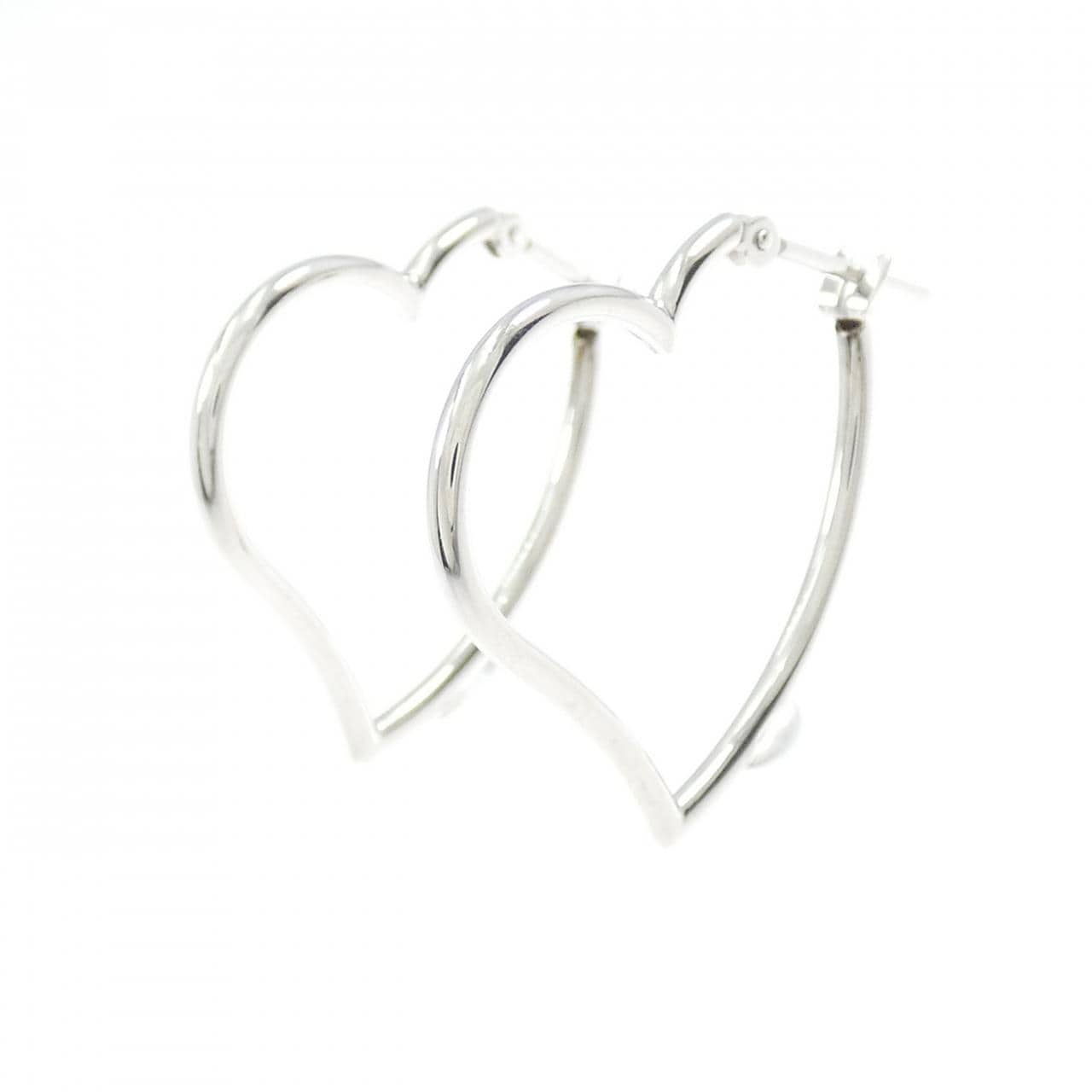 K14WG ハート ピアス