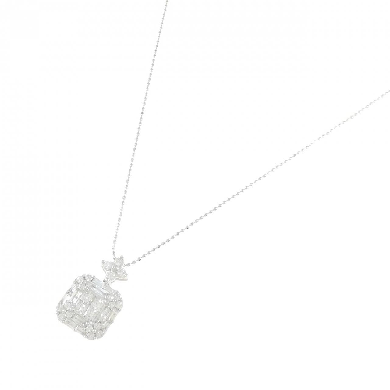 K18WG ダイヤモンド ネックレス 0.75CT