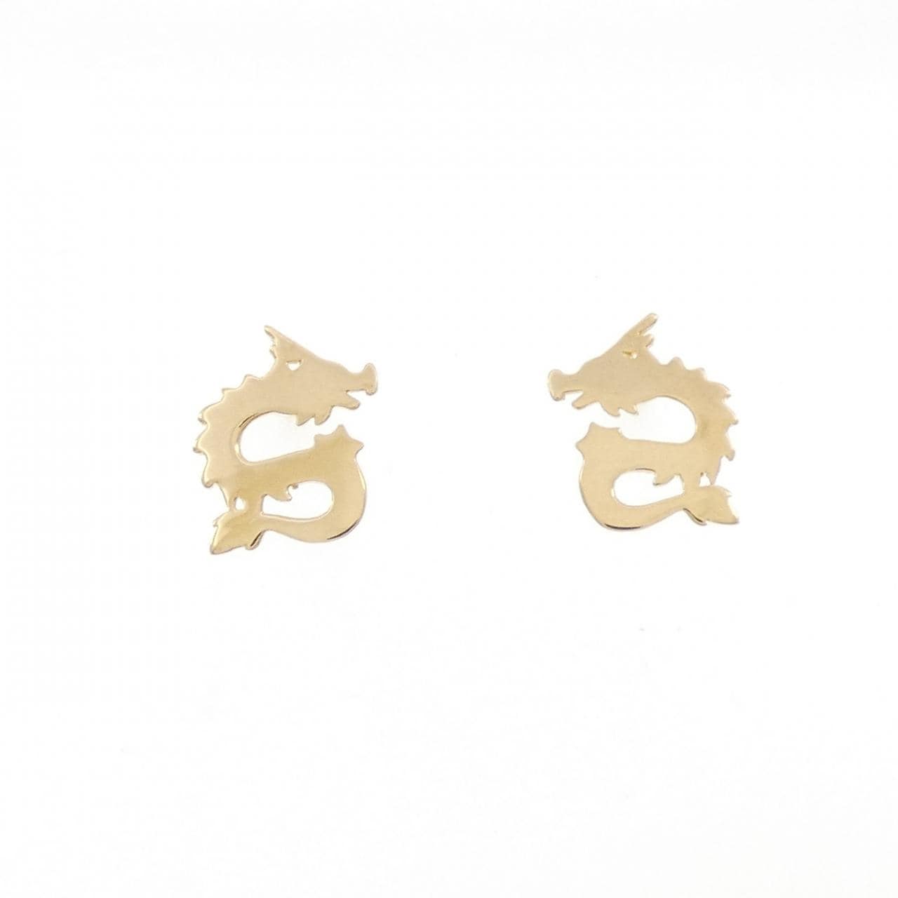 [BRAND NEW] K18YG Dragon Earrings