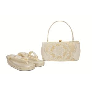 【新品】草履バッグセット　白梅　Ｆサイズ