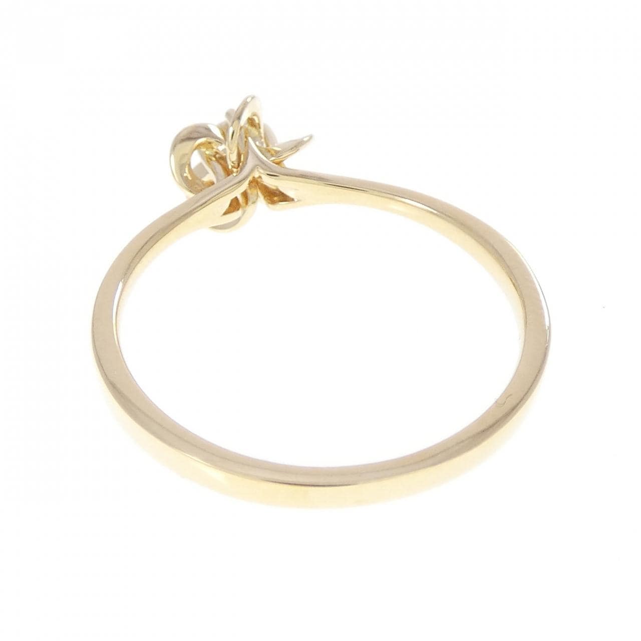 K18YG フラワー ダイヤモンド リング 0.093CT