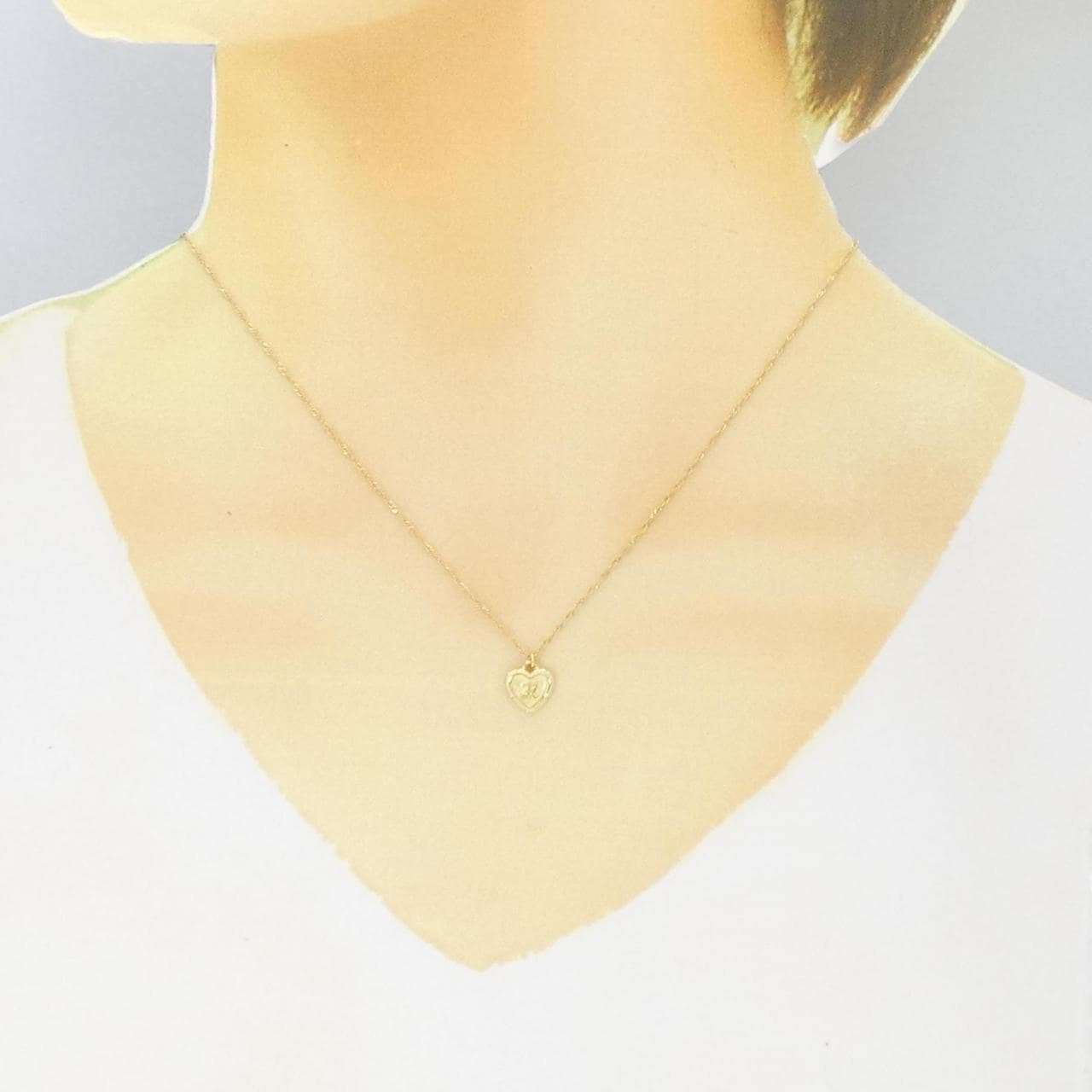 AHKAH K18YG heart necklace
