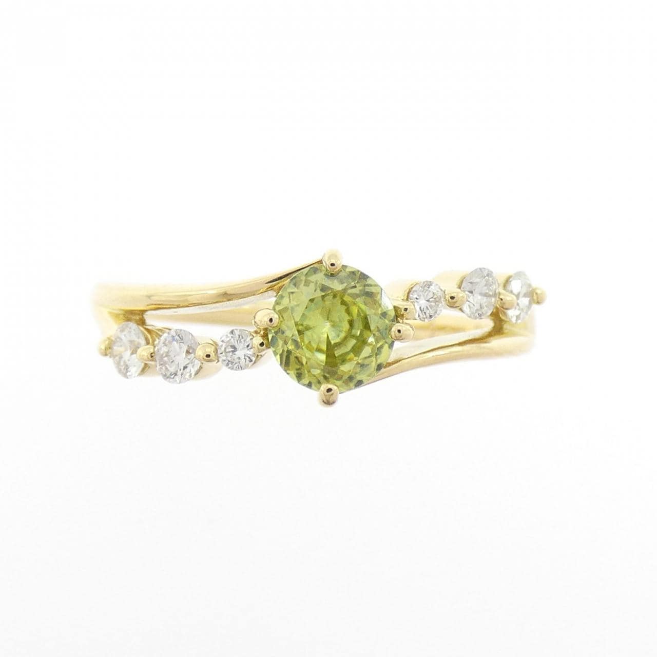 K18YG スフェーン リング 0.39CT