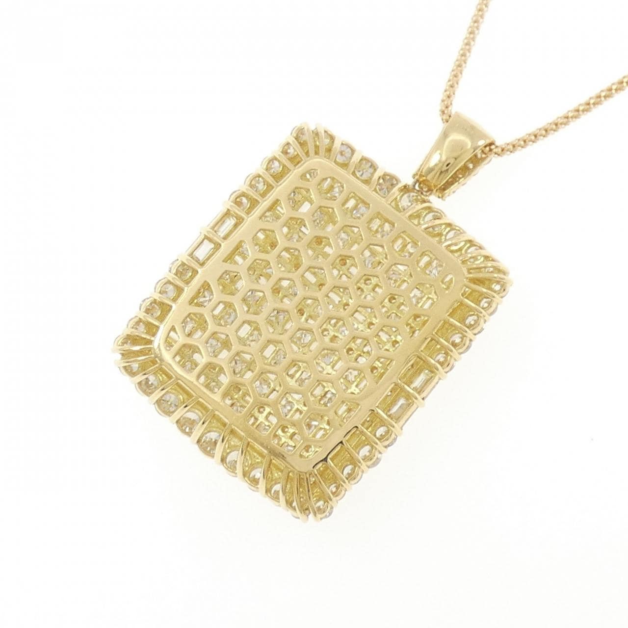 【新品】K18YG パヴェ ダイヤモンド ネックレス 7.00CT