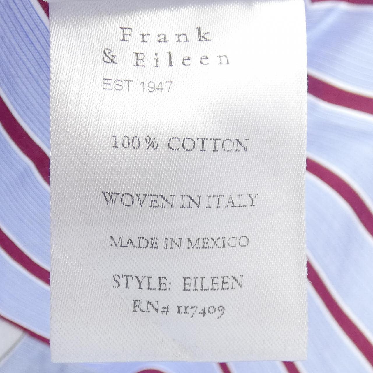 フランクアンドアイリーン FRANK&EILEEN シャツ