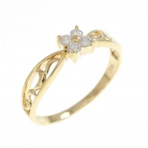 K18YG フラワー ダイヤモンド リング 0.08CT