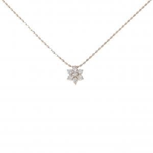 K10PG フラワー ダイヤモンド ネックレス 0.15CT